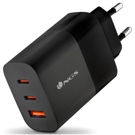 Cargador de Pared GaN NGS Bud 65W- 2xUSB Tipo-C- 1xUSB- 65W