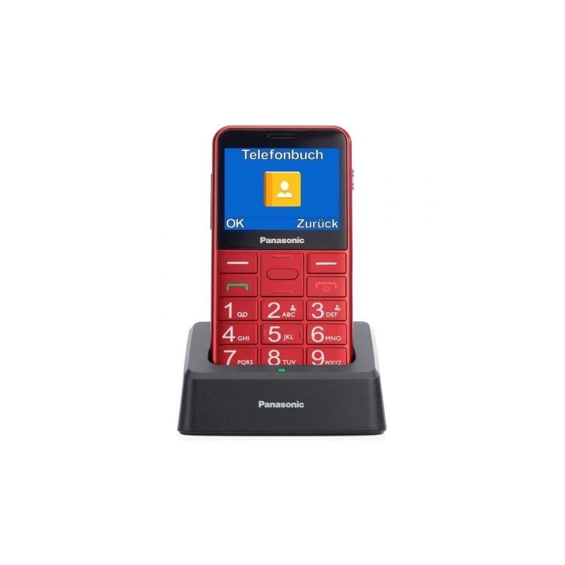 Teléfono Móvil Panasonic KX-TU155EXRN para Personas Mayores- Rojo Teléfono Móvil Panasonic KX-TU155EXRN para Personas Mayores- Rojo