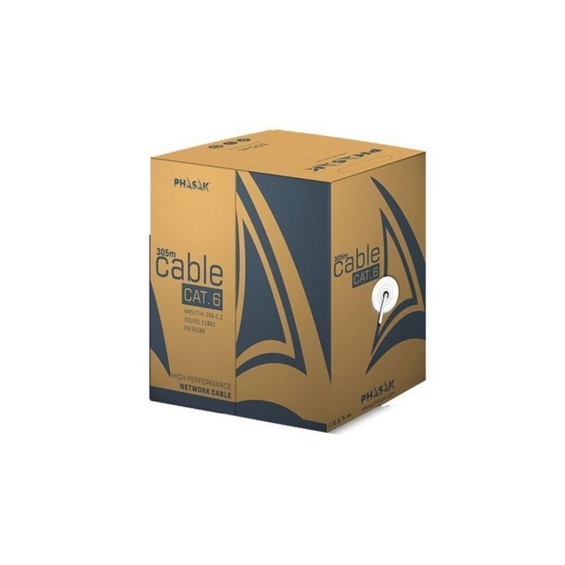 Bobina de Cable RJ45 UTP Phasak PHR 6301 Cat-6- 305m- Gris Bobina de Cable RJ45 UTP Phasak PHR 6301 Cat-6- 305m- Gris