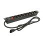 Regleta con Interruptor Phasak BNS 3535- 8 Tomas de Corriente- Cable 2m- Negro Regleta con Interruptor Phasak BNS 3535- 8 Tomas de Corriente- Cable 2m- Negro