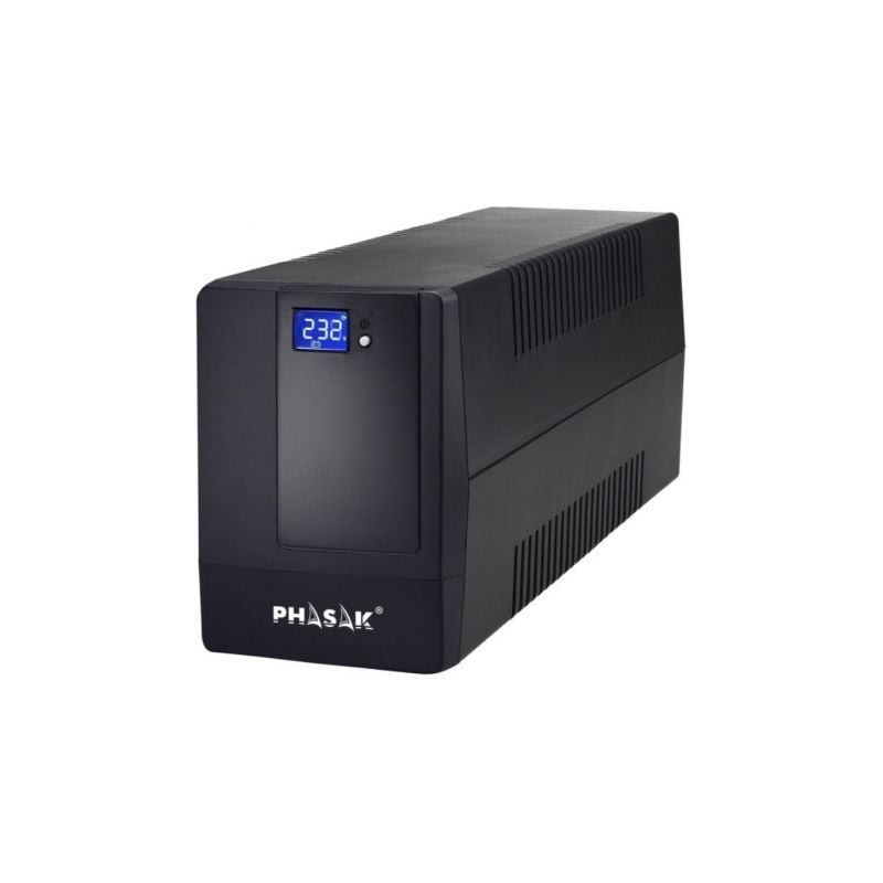 SAI Línea Interactiva Phasak 600 VA LCD- 600VA- 2 Salidas- Formato Torre SAI Línea Interactiva Phasak 600 VA LCD- 600VA- 2 Salidas- Formato Torre