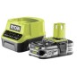 Cargador + Batería de litio Ryobi ONE+ RC18120-125- 18V 2,0Ah Cargador + Batería de litio Ryobi ONE+ RC18120-125- 18V 2,0Ah