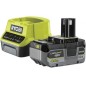 Cargador + Batería de litio Ryobi ONE+ RC18120-140X- 18V 4,0Ah Cargador + Batería de litio Ryobi ONE+ RC18120-140X- 18V 4,0Ah