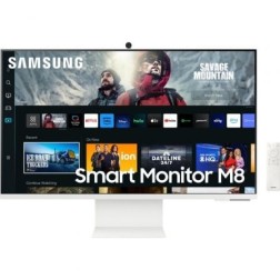 Smart Monitor Samsung M8 S27CM801UU 27"- 4K- Multimedia- Regulable en altura- Smart TV- Webcam- Blanco