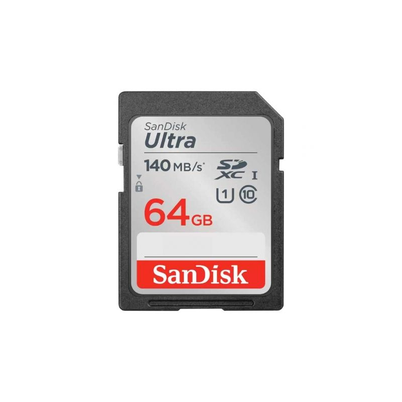 Tarjeta de Memoria SanDisk Ultra 64GB SD HC UHS-I - SDXC- Clase 10- 140MBs Tarjeta de Memoria SanDisk Ultra 64GB SD HC UHS-I - SDXC- Clase 10- 140MBs