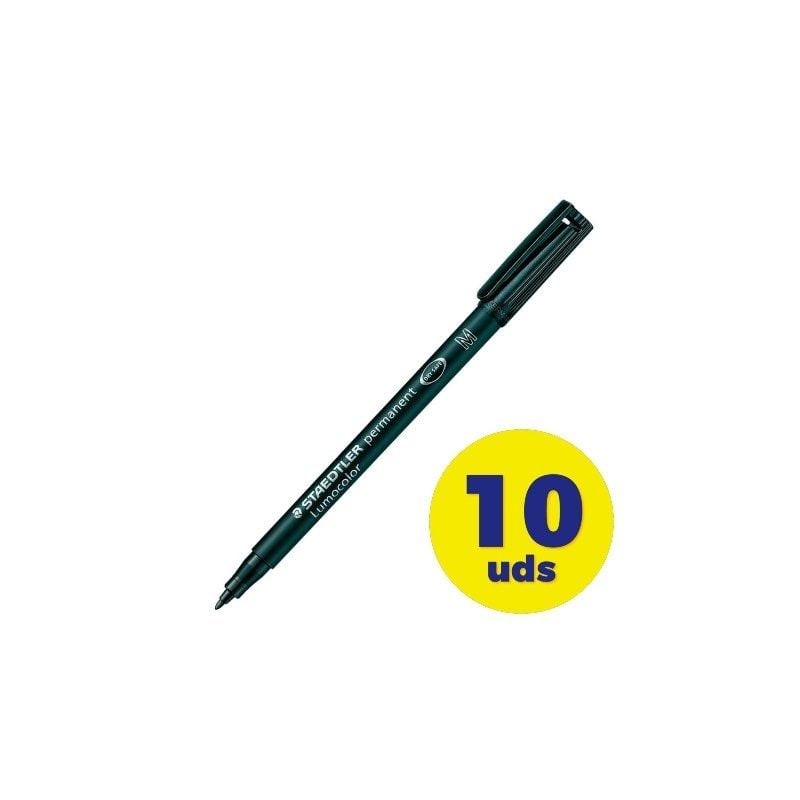 Caja de Rotuladores Permanentes Staedtler Lumocolor 317- 1mm- 10 unidades- Negros Caja de Rotuladores Permanentes Staedtler Lumocolor 317- 1mm- 10 unidades- Negros