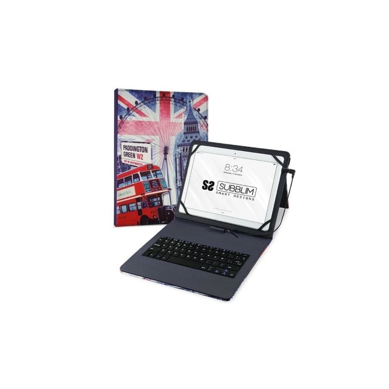 Funda con Teclado Subblim Keytab Pro USB England para Tablets de 10-1"-11" Funda con Teclado Subblim Keytab Pro USB England para Tablets de 10-1"-11"