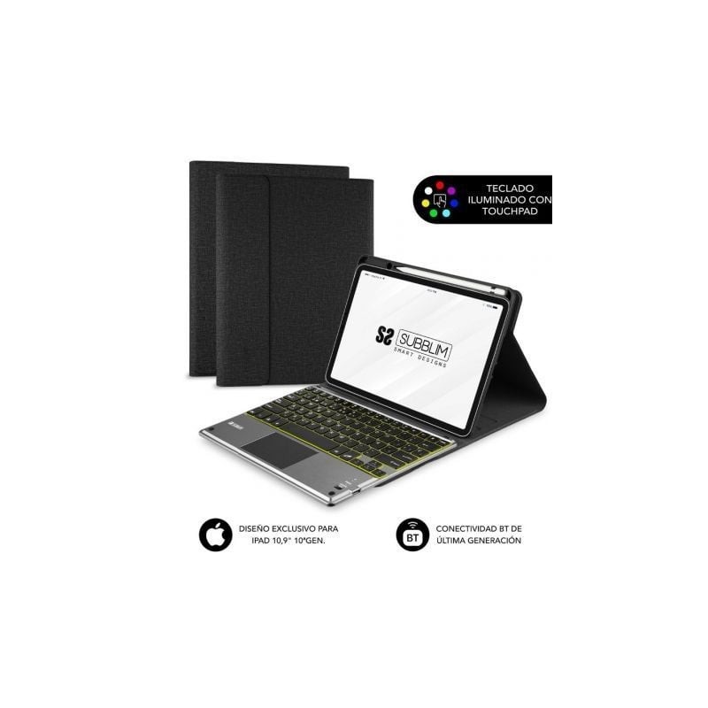 Funda con Teclado Subblim KeyTab Pro BT para Tablet iPad 10-9" 10a Gen- Negra