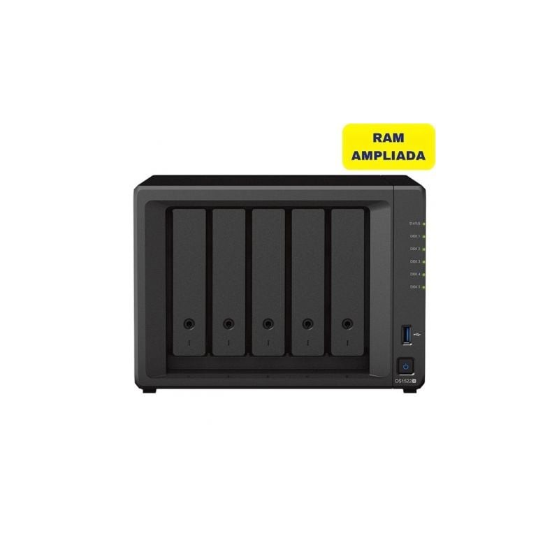 NAS Synology Diskstation DS1522+- 5 Bahía 3-5"- 2-5"- 16GB DDR4- Formato Torre NAS Synology Diskstation DS1522+- 5 Bahía 3-5"- 2-5"- 16GB DDR4- Formato Torre