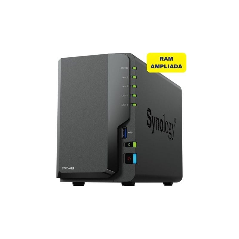 NAS Synology Diskstation DS224+- 2 Bahías 3-5"- 2-5"- 6GB DDR4- Formato Torre NAS Synology Diskstation DS224+- 2 Bahías 3-5"- 2-5"- 6GB DDR4- Formato Torre
