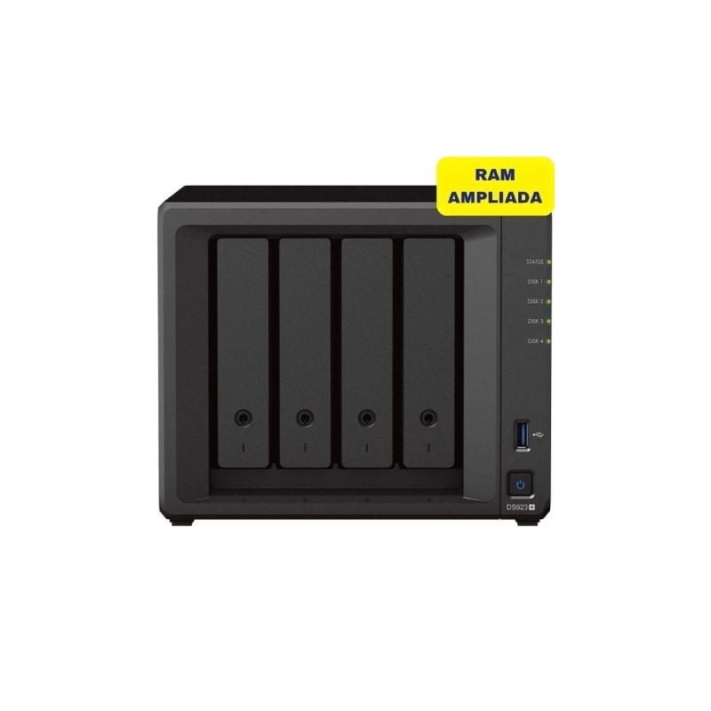 NAS Synology Diskstation DS923+- 4 Bahías 3-5"- 2-5"- 16GB DDR4- Formato Torre NAS Synology Diskstation DS923+- 4 Bahías 3-5"- 2-5"- 16GB DDR4- Formato Torre