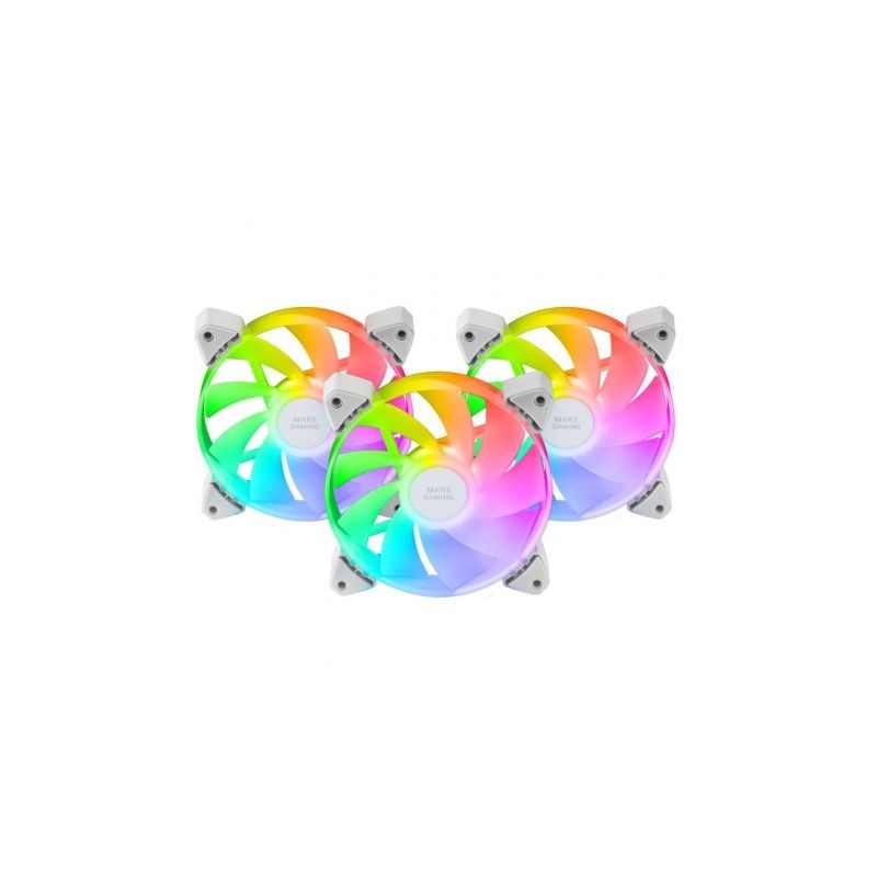 Pack 3 Ventiladores Invertidos Mars Gaming MF-3AR- 12cm- ARGB- Blanco Pack 3 Ventiladores Invertidos Mars Gaming MF-3AR- 12cm- ARGB- Blanco