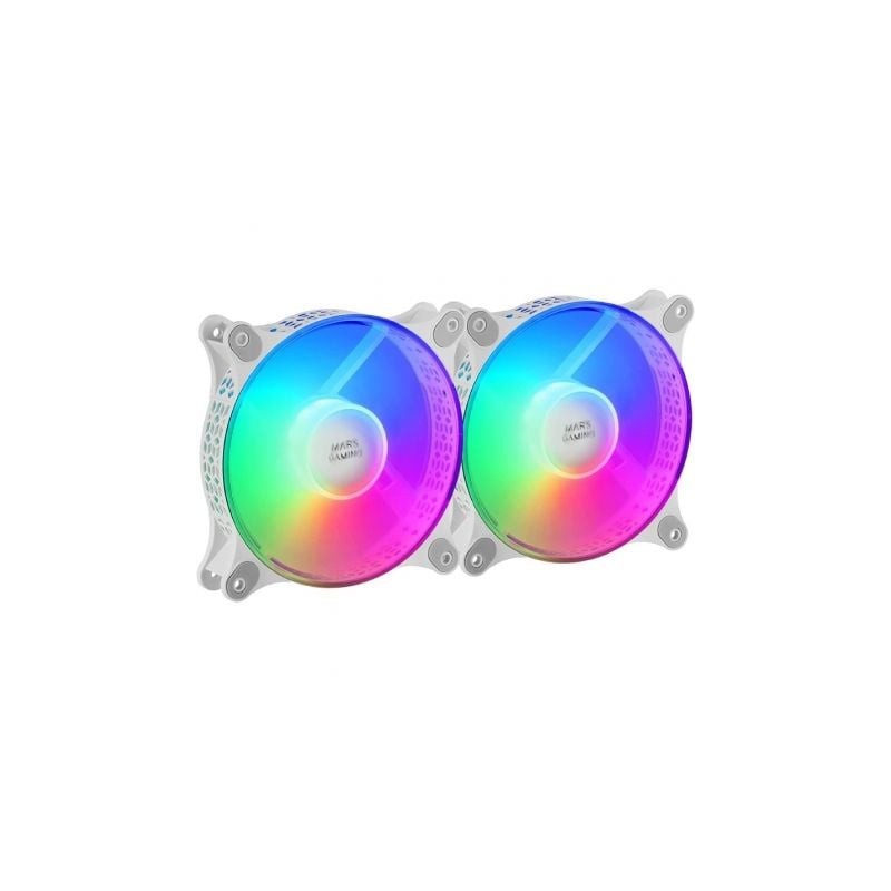 Pack 2 Ventiladores Mars Gaming MFDUOW- 12cm- FRGB- Blancos Pack 2 Ventiladores Mars Gaming MFDUOW- 12cm- FRGB- Blancos