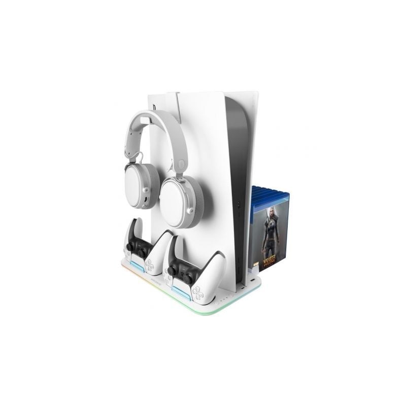 Soporte Multifunción RGB para PS5 Mars Gaming MPS5-B2- Blanco Soporte Multifunción RGB para PS5 Mars Gaming MPS5-B2- Blanco