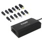 Cargador de Portátil TooQ TQLC-100BS01M- 100W- Manual- 12 Conectores- Voltaje 12-24V- 1 USB