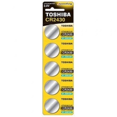 Pack de 5 Pilas de Botón Toshiba CR2430- 3V- Alcalinas