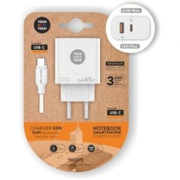 Cargador de Pared GaN Tech One Tech PD TEC2273 - 1xUSB Tipo-C- 1xUSB- 65W