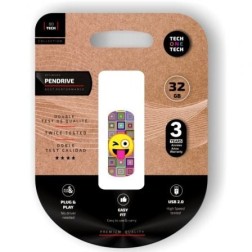 Pendrive 32GB Tech One Tech Emoji guiño USB 2-0