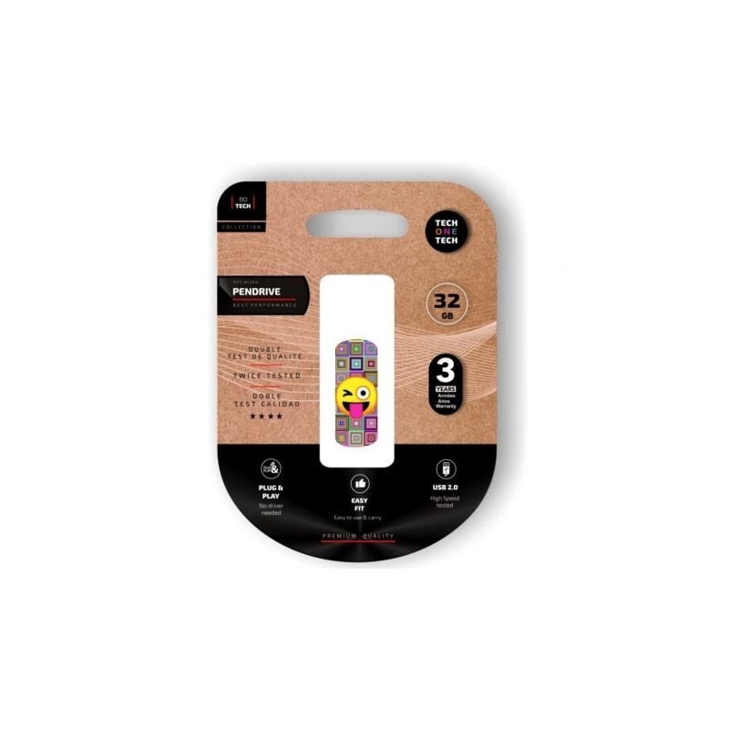 Pendrive 32GB Tech One Tech Emoji guiño USB 2-0
