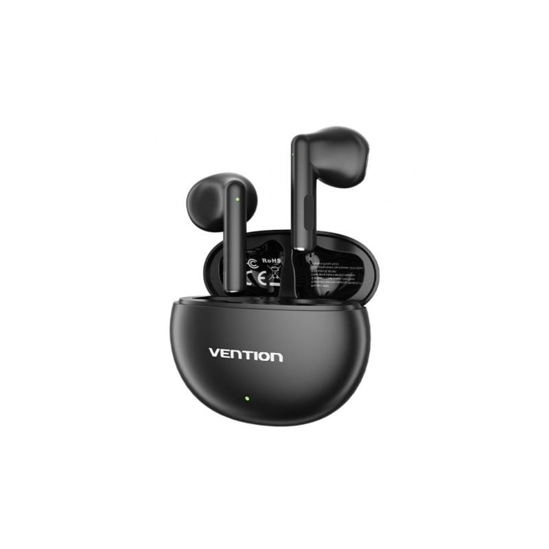 Auriculares Bluetooth Vention ELF 06 NBKB0 con estuche de carga- Autonomía 6h- Negros Auriculares Bluetooth Vention ELF 06 NBKB0 con estuche de carga- Autonomía 6h- Negros