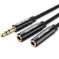 Cable Estéreo Vention BBSBY- Jack 3-5 Macho - 2x Jack 3-5 Hembra- 30cm- Negro Cable Estéreo Vention BBSBY- Jack 3-5 Macho - 2x Jack 3-5 Hembra- 30cm- Negro
