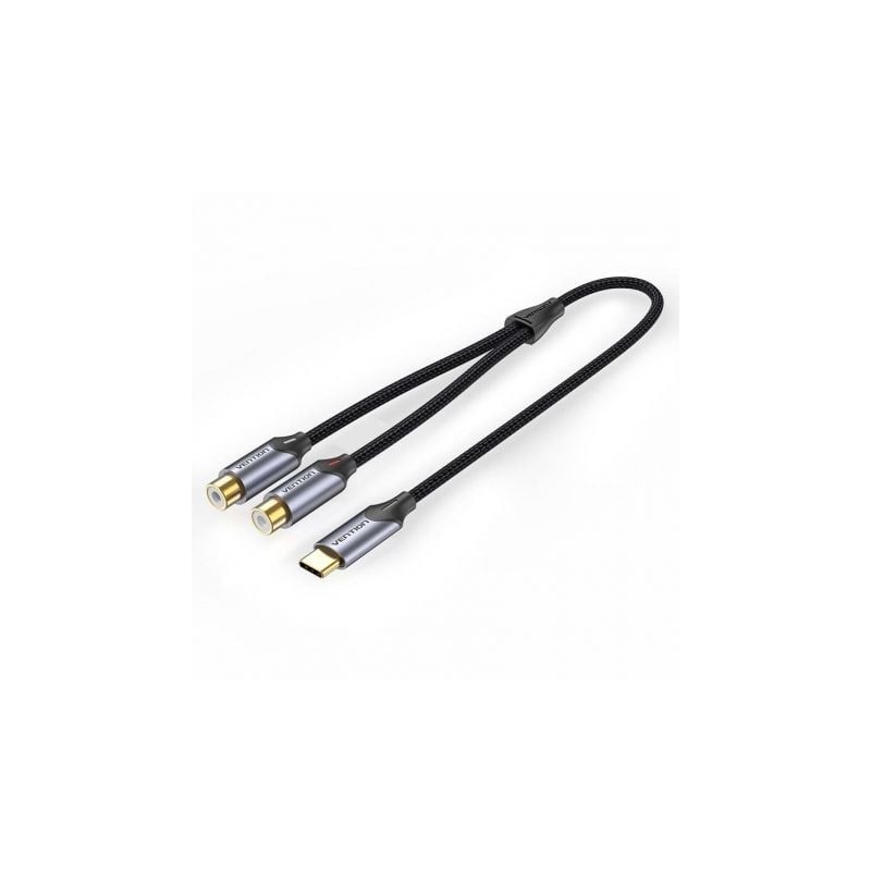 Cable Conversor Vention BGVHG- 2x RCA Hembra - USB Tipo-C Macho- 1-5m- Gris Cable Conversor Vention BGVHG- 2x RCA Hembra - USB Tipo-C Macho- 1-5m- Gris