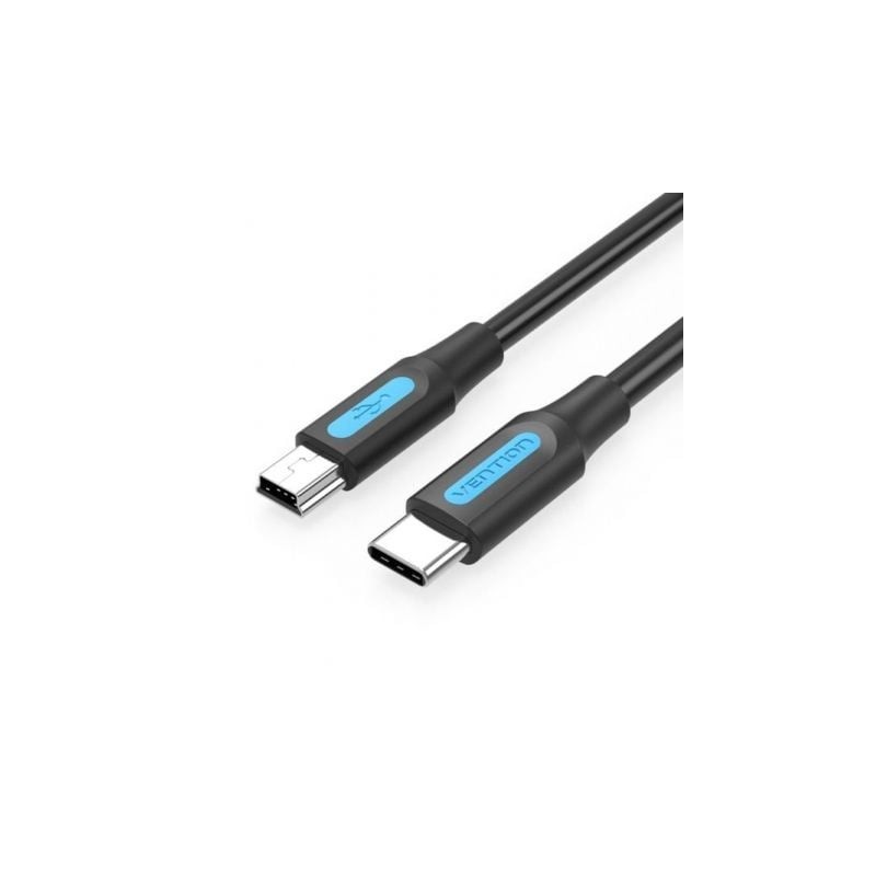 Cable USB 2-0 Tipo-C Vention COWBG- USB Tipo-C Macho - MiniUSB Macho- Hasta 10W- 480Mbps- 1-5m- Negro Cable USB 2-0 Tipo-C Vention COWBG- USB Tipo-C Macho - MiniUSB Macho- Hasta 10W- 480Mbps- 1-5m- Negro