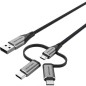 Cable USB 2-0 Tipo-C Vention CQJHG- USB Macho- USB Tipo-C Macho - MicroUSB Macho - Lightning Macho- 480Mbps- 1-5m- Gris Cable USB 2-0 Tipo-C Vention CQJHG- USB Macho- USB Tipo-C Macho - MicroUSB Macho - Lightning Macho- 480Mbps- 1-5m- Gris