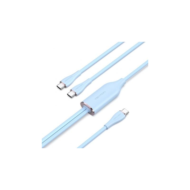 Cable USB Tipo-C Vention CTMSG- USB Tipo-C Macho - 2 x USB Tipo-C Macho- Hasta 100W- 480Mbps- 1-5m- Azul Cable USB Tipo-C Vention CTMSG- USB Tipo-C Macho - 2 x USB Tipo-C Macho- Hasta 100W- 480Mbps- 1-5m- Azul