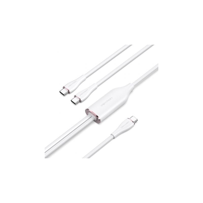 Cable USB 2-0 Tipo-C Vention CTMWG- USB Tipo-C Macho - 2 x USB Tipo-C Macho- Hasta 100W- 480Mbps- 1-5m- Blanco Cable USB 2-0 Tipo-C Vention CTMWG- USB Tipo-C Macho - 2 x USB Tipo-C Macho- Hasta 100W- 480Mbps- 1-5m- Blanco