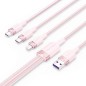 Cable USB 2-0 Lightning Vention CTPPG- USB Macho- USB Tipo-C Macho - MicroUSB Macho - Lightning Macho- 1-5m- Rosa Cable USB 2-0 Lightning Vention CTPPG- USB Macho- USB Tipo-C Macho - MicroUSB Macho - Lightning Macho- 1-5m- Rosa