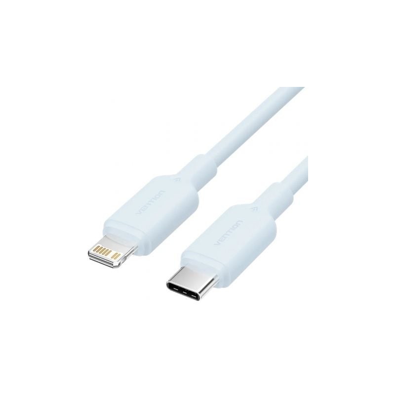Cable USB 2-0 Tipo-C Lightning Vention LAKSF- USB Tipo-C Macho - Lightning Macho- Hasta 27W- 480Mbps- 1m- Azul Cable USB 2-0 Tipo-C Lightning Vention LAKSF- USB Tipo-C Macho - Lightning Macho- Hasta 27W- 480Mbps- 1m- Azul