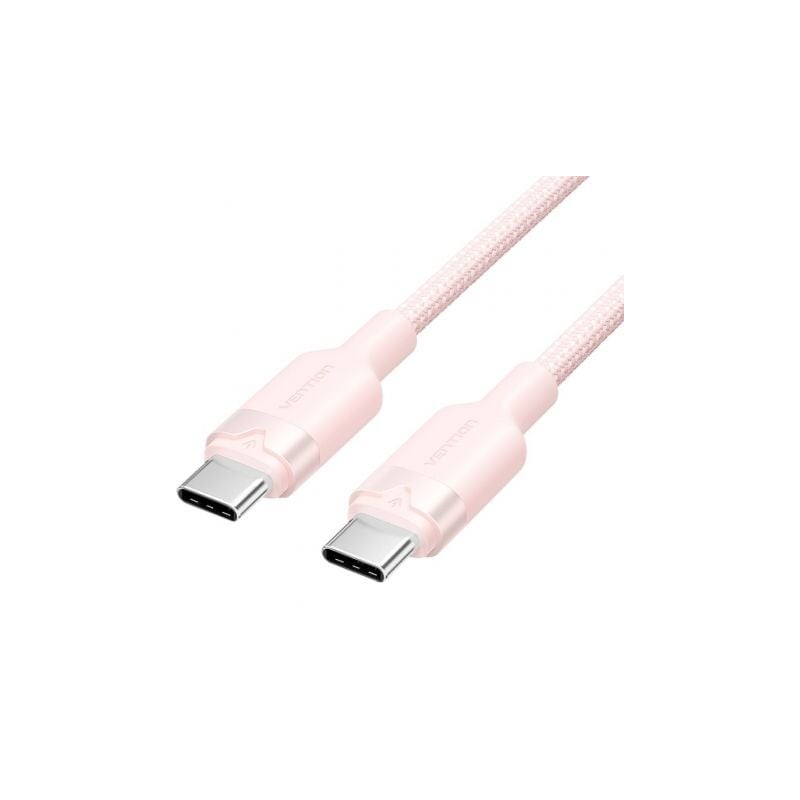 Cable USB 2-0 Tipo-C 3A Vention TRDPF- USB Tipo-C Macho - USB Tipo-C Macho- Hasta 60W- 480Mbps- 1m- Rosa Cable USB 2-0 Tipo-C 3A Vention TRDPF- USB Tipo-C Macho - USB Tipo-C Macho- Hasta 60W- 480Mbps- 1m- Rosa