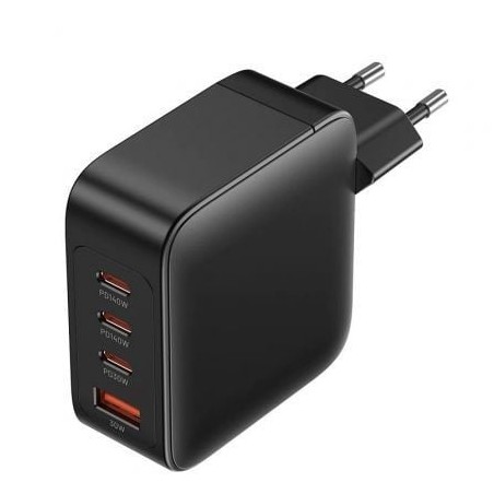Cargador de Pared GaN Vention FEIB0-EU- 3xUSB Tipo-C + Cable USB Tipo-C- 1xUSB- 140W