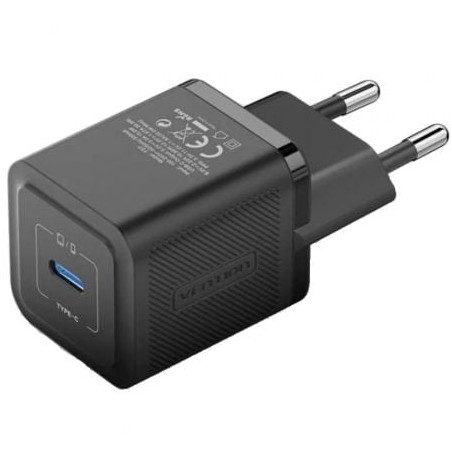 Cargador de Pared GaN Vention FEPB0-EU- 1xUSB Tipo-C- 20W