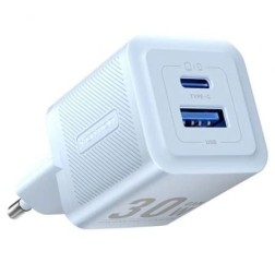 Cargador de Pared GaN Vention FEQL0-EU- 1xUSB Tipo-C- 1xUSB- 30W