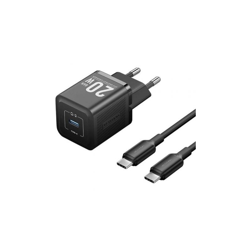 Cargador de Pared GaN Vention TZ-FEPB0-EU-01- 1xUSB Tipo-C + Cable USB Tipo-C- 20W Cargador de Pared GaN Vention TZ-FEPB0-EU-01- 1xUSB Tipo-C + Cable USB Tipo-C- 20W