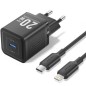 Cargador de Pared GaN Vention TZ-FEPB0-EU-02- 1xUSB Tipo-C + Cable Lightning- 20W Cargador de Pared GaN Vention TZ-FEPB0-EU-02- 1xUSB Tipo-C + Cable Lightning- 20W