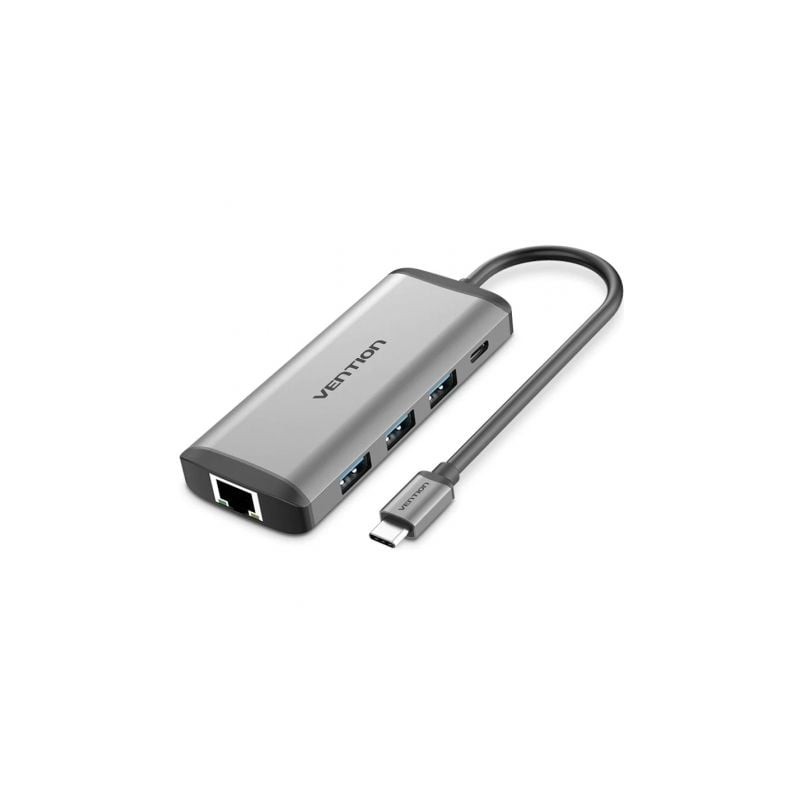 Docking USB Tipo-C Vention CNDHB- 1xHDMI- 3xUSB- 1xUSB Tipo-C PD- 1xRJ45- 1xLector tarjetas- Gris Docking USB Tipo-C Vention CNDHB- 1xHDMI- 3xUSB- 1xUSB Tipo-C PD- 1xRJ45- 1xLector tarjetas- Gris