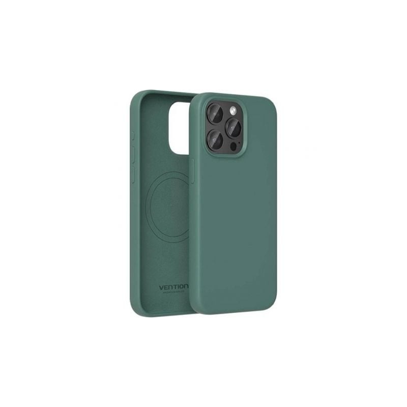 Funda Silicona con Magsafe Vention KUFG0-20- Compatible con iPhone 15 Plus- Verde Ciprés Funda Silicona con Magsafe Vention KUFG0-20- Compatible con iPhone 15 Plus- Verde Ciprés