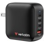 Cargador de Pared Universal GaN Verbatim Mini GaN Wall Charger- 3xUSB Tipo-C- 1xUSB- 100W Cargador de Pared Universal GaN Verbatim Mini GaN Wall Charger- 3xUSB Tipo-C- 1xUSB- 100W