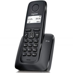 TELÉFONO INALÁMBRICO DECT DIGITAL GIGASET A116 NEGRO