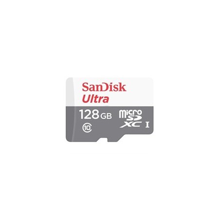 Tarjeta de Memoria SanDisk Ultra 128GB microSD XC con Adaptador- Clase 10- 80MB-s