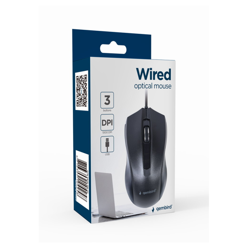 RATON GEMBIRD MUS-3B-01 OPTICO 1000 DPI NEGRO USB