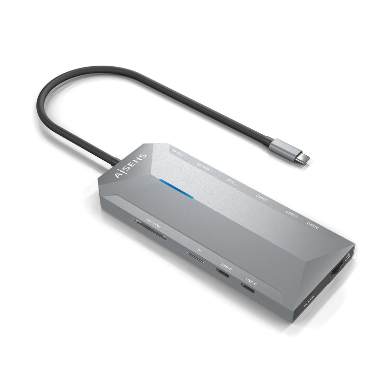 USB-C DOCK AISENS 12 EN 1 2xHDMI 4K RJ45 3xUSB-A 2xUSB-C 1xUSB-C PD 15CM