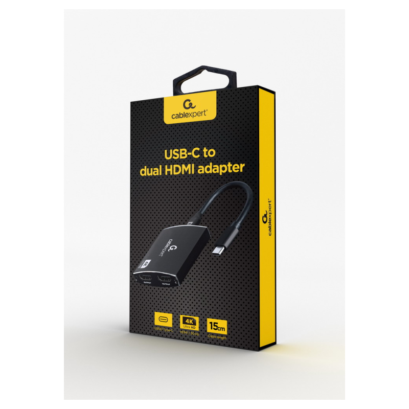 ADAPTADOR USB-C A DOBLE HDMI 4K 60HZ NEGRO