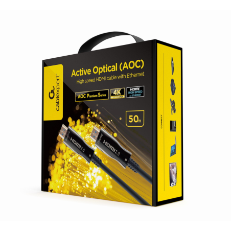 CABLE HDMI GEMBIRD DE ALTA VELOCIDAD CON OPTICA ACTIVA AOC CON ETHERNET 50 M