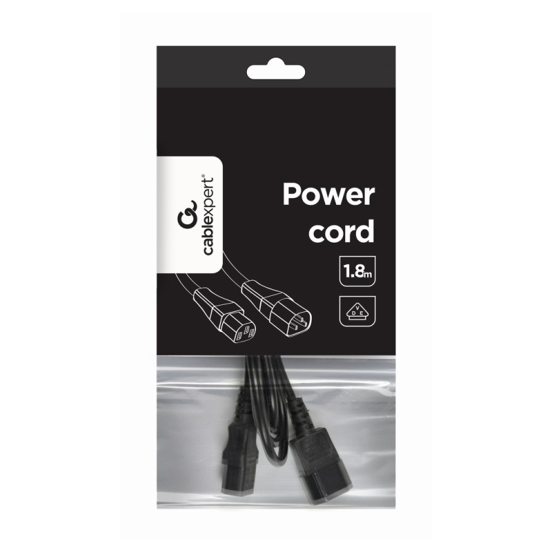 CABLE ALIMENTACION GEMBIRD EXTENSION C13 MACHO A C14 HEMBRA 1,8M