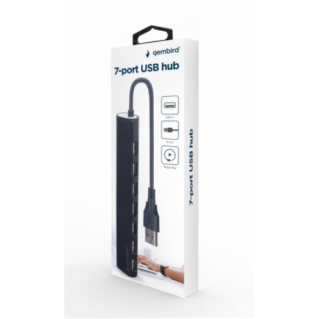 HUB USB GEMBIRD 2-0 7 PUERTOS NEGRO