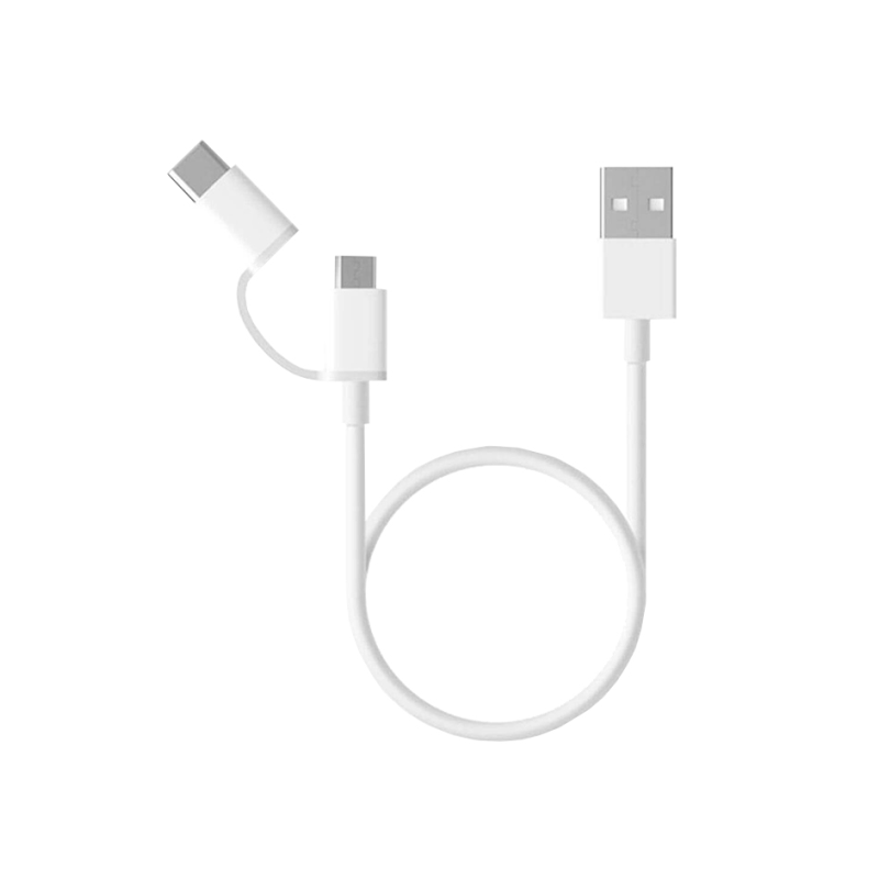 CABLE XIAOMI MI 2-IN-1 MICRO USB-C BLANCO 1M